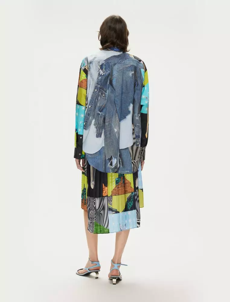 JNBY Women's H-Type Retro Color-Block Skirt