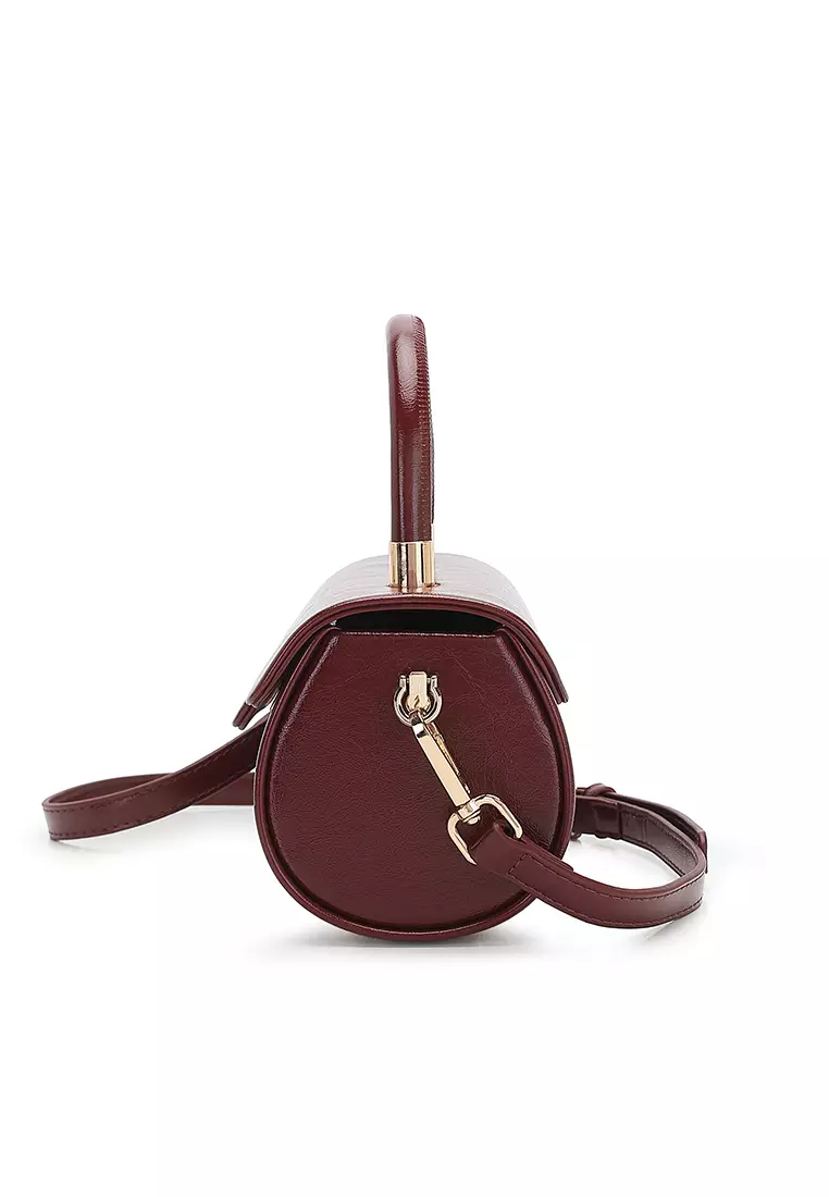 Women's Top Handle Bag / Sling Bag / Crossbody Bag / Shoulder Bag - Wine Red