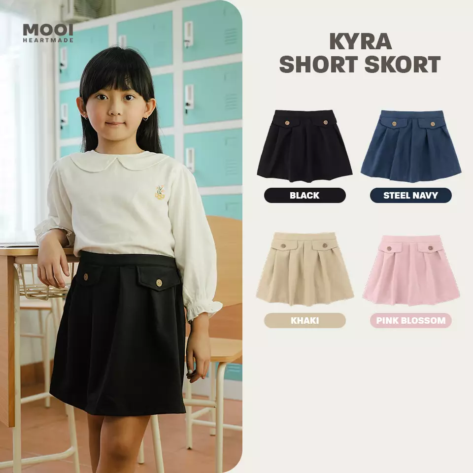 Mooi Rok Celana Skort Anak Perempuan Kyra Skort Pants - Khaki