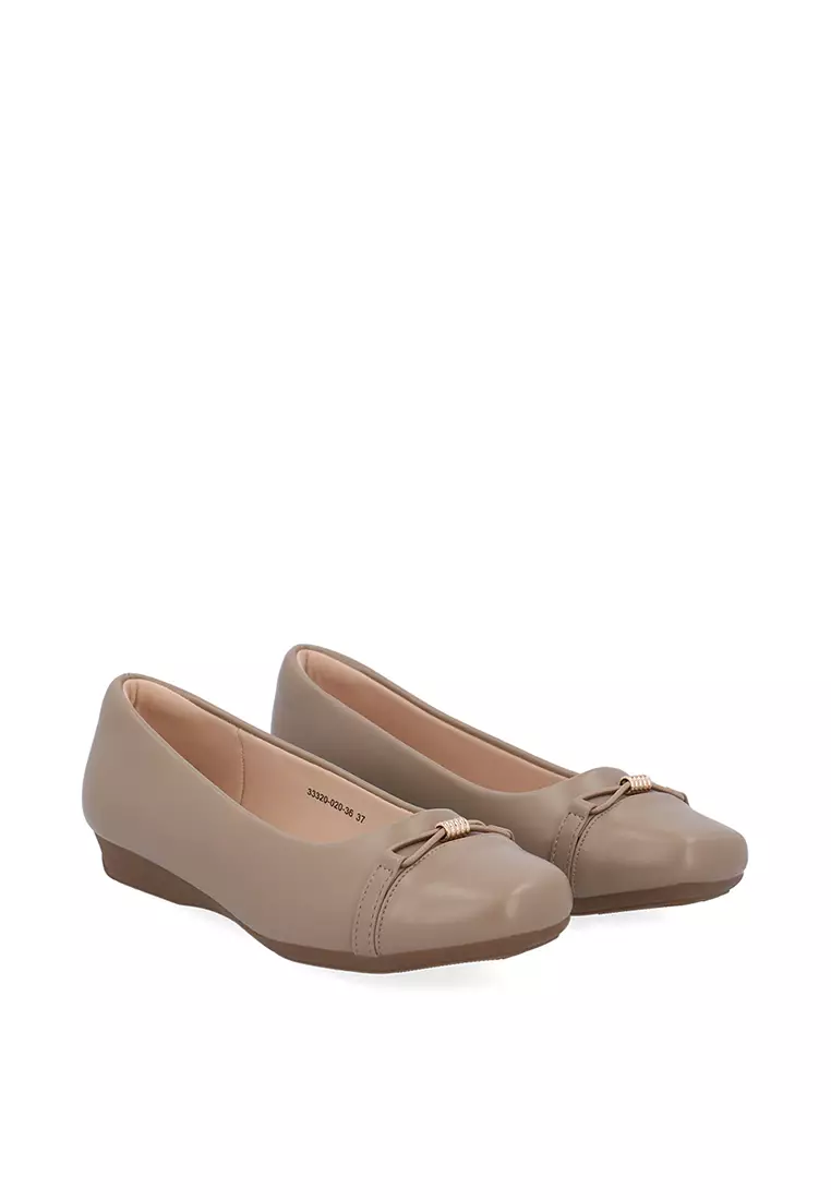 Khaki Lila Bow Pumps