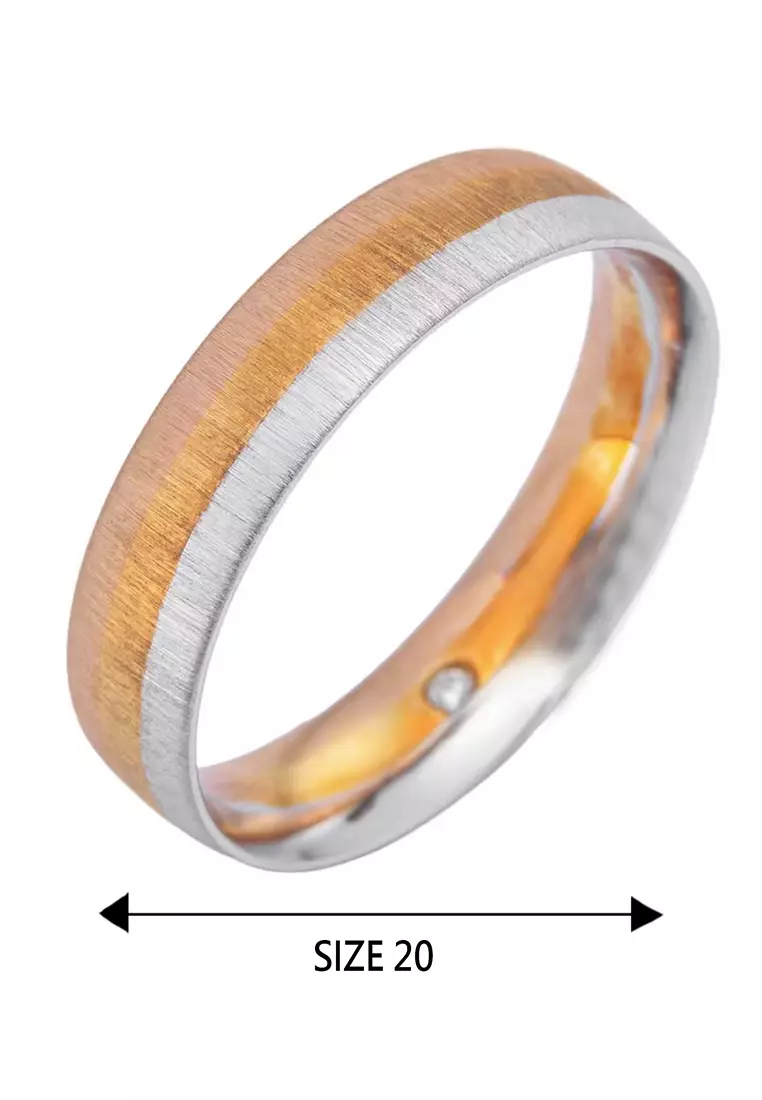 LITZ 18K 白金玫瑰金戒指 C2-JJ15RQ767