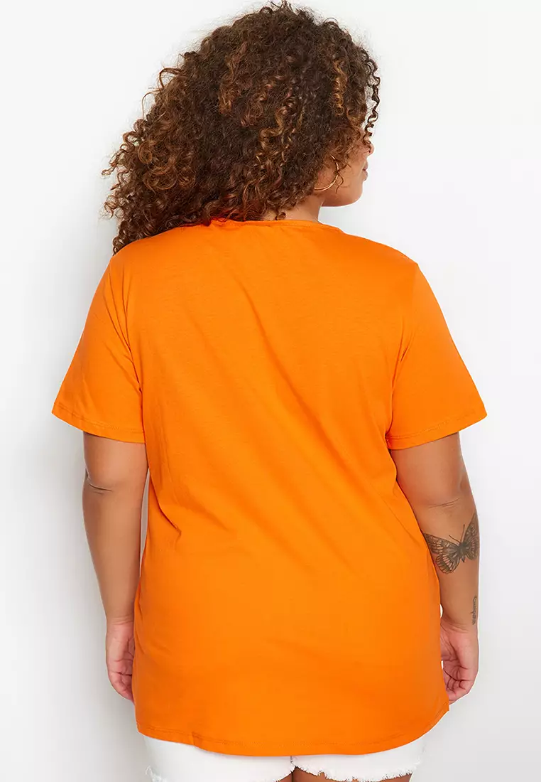 Plus Size Lacing Detailed T-Shirt