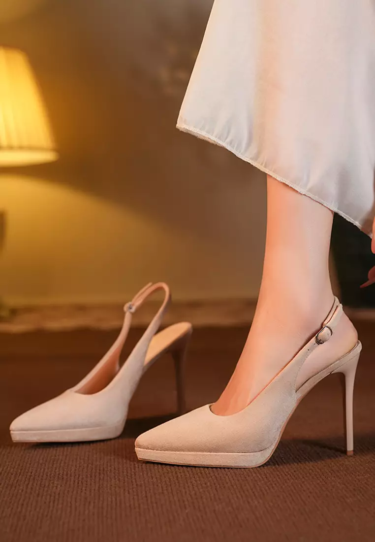 10CM Suede Slingback High Heel BY107-31