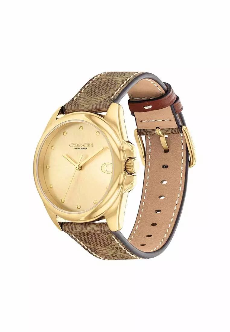 Buy Coach Greyson Women's Watch Brown Pvc Strap - Grey Dial