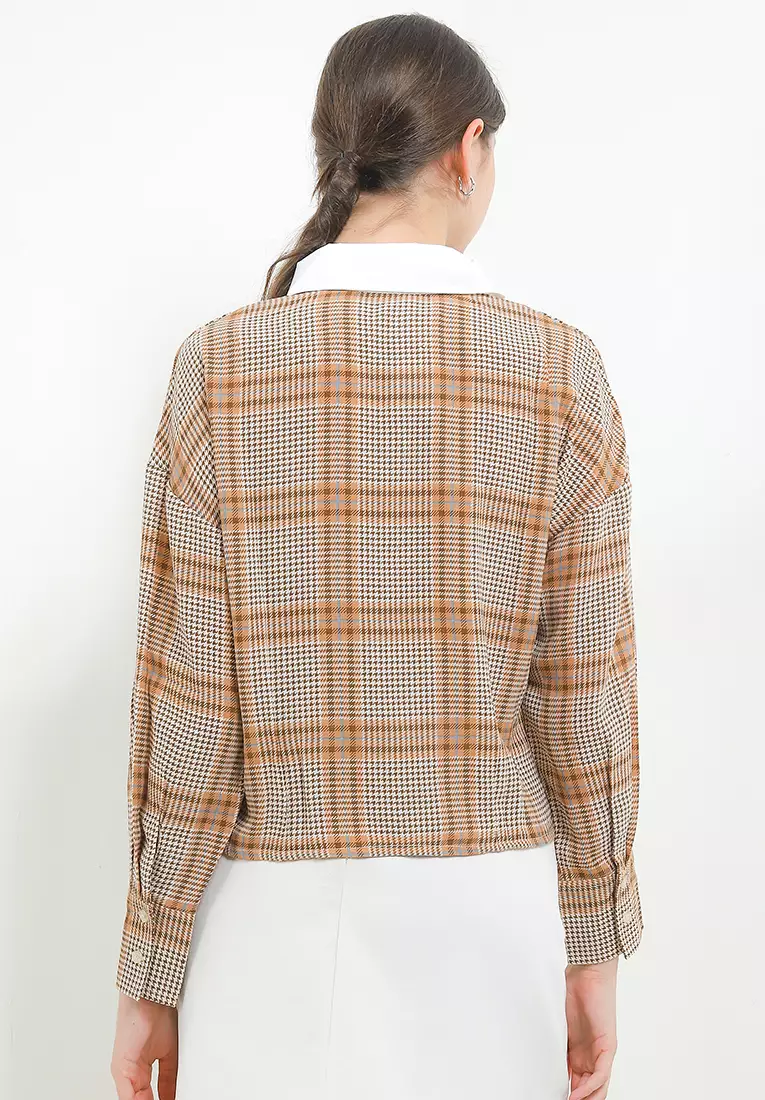 Mid Crop Plaid Shirt