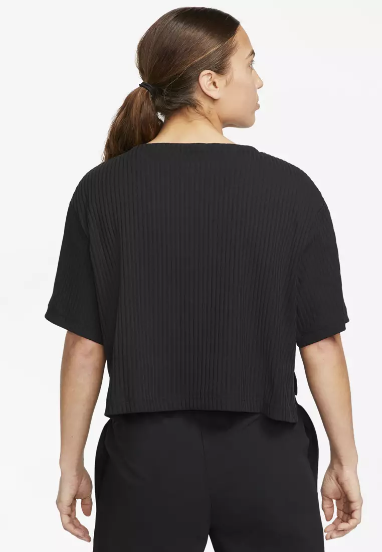 Nike premium ribbed shop black booty shorts