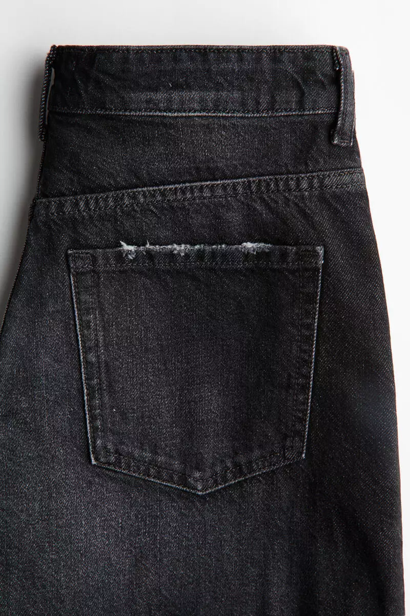 Raw-edge denim shorts