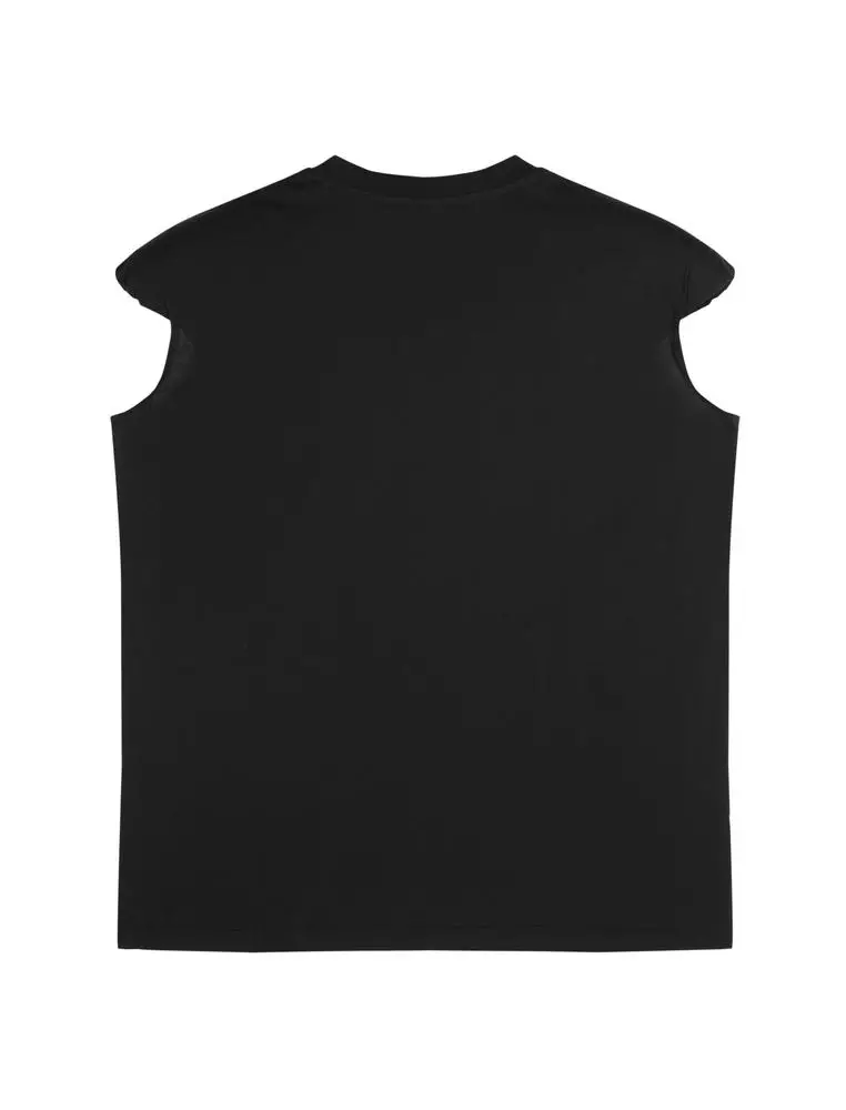 Cotton pleated short-sleeved T-shirt