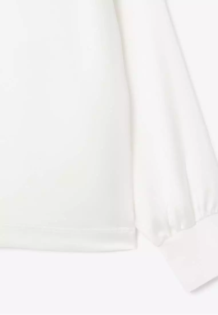 Long Sleeved Oversized Satin Polo Shirt