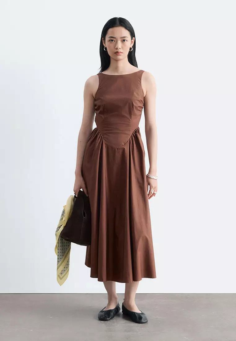 Tie-Back Midi Dress