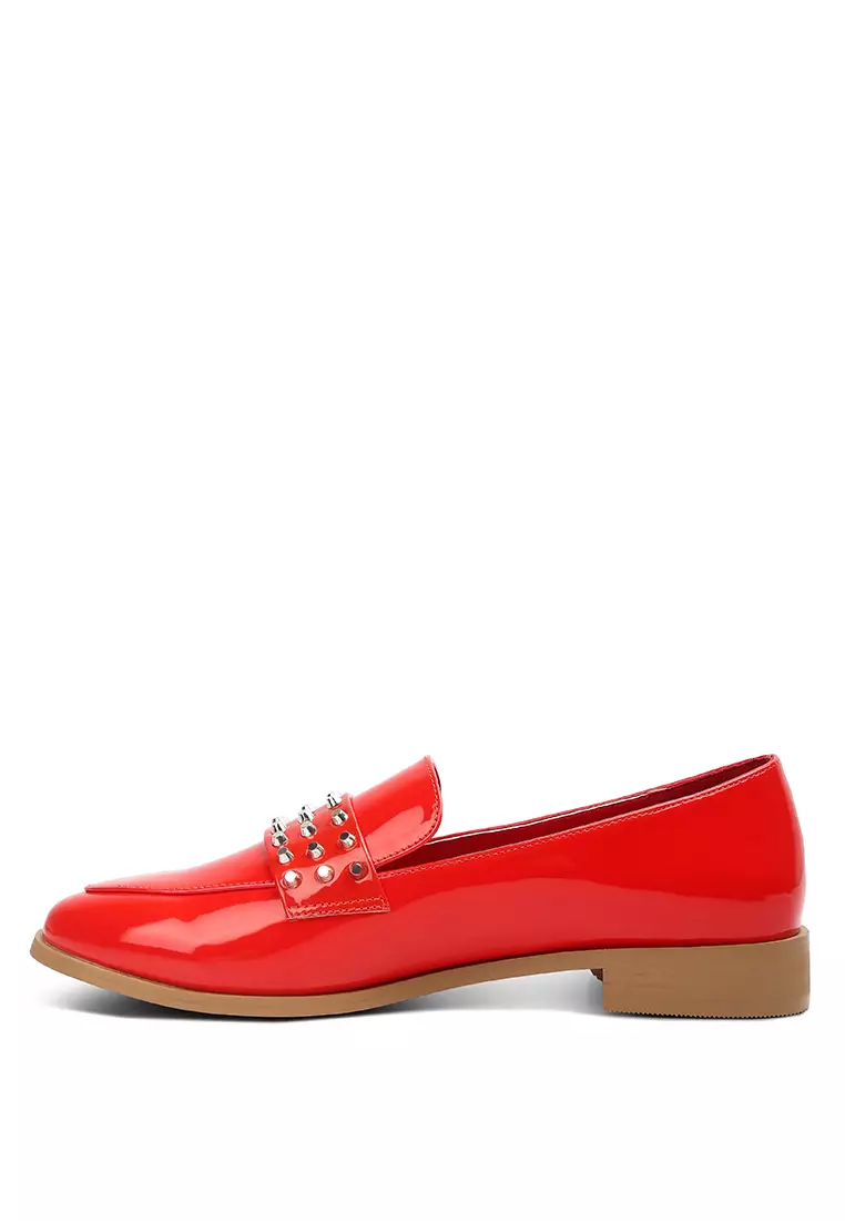 Red hotsell patent loafers