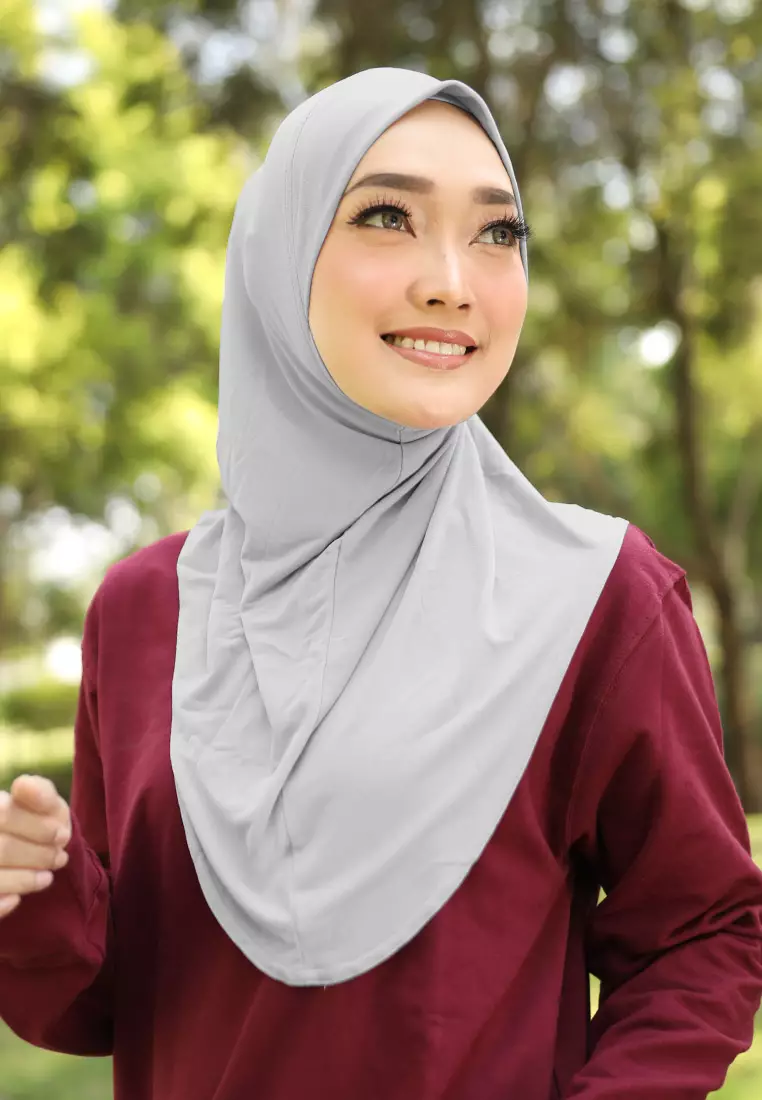 Cotton Bee - Safar Sport Bergo | Hijab Instan Olahraga - Lava Grey