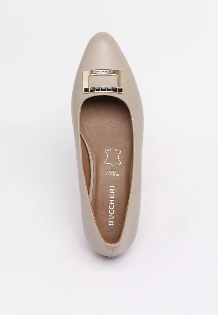 Buccheri Sanna Flat Shoes Wanita Cream