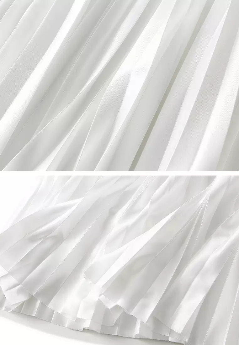 高腰亮面百褶裙 AF-6623