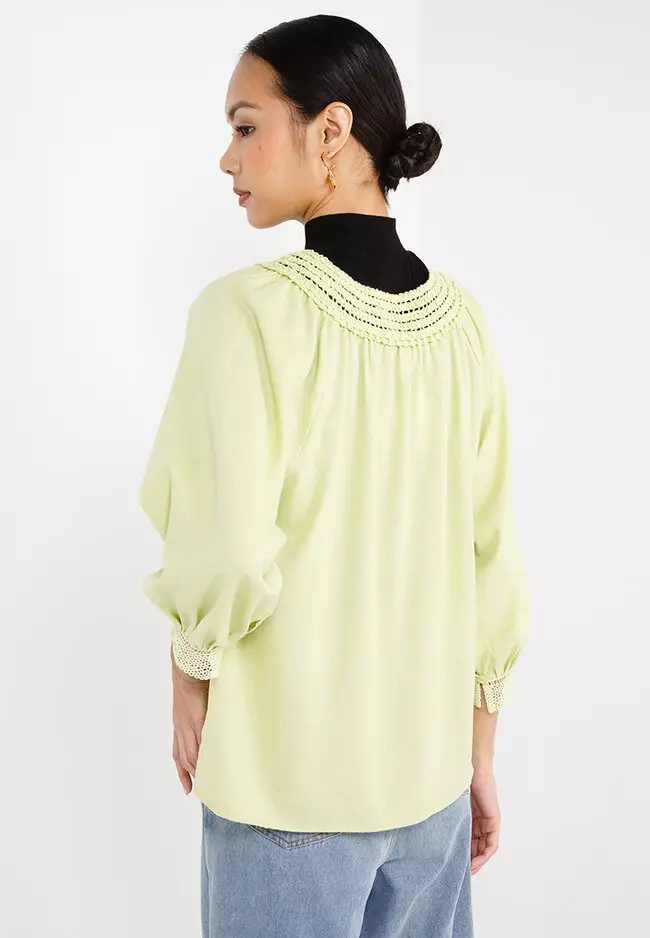 Buy Zalia Linen Peasant Tassels Blouse Online ZALORA Malaysia
