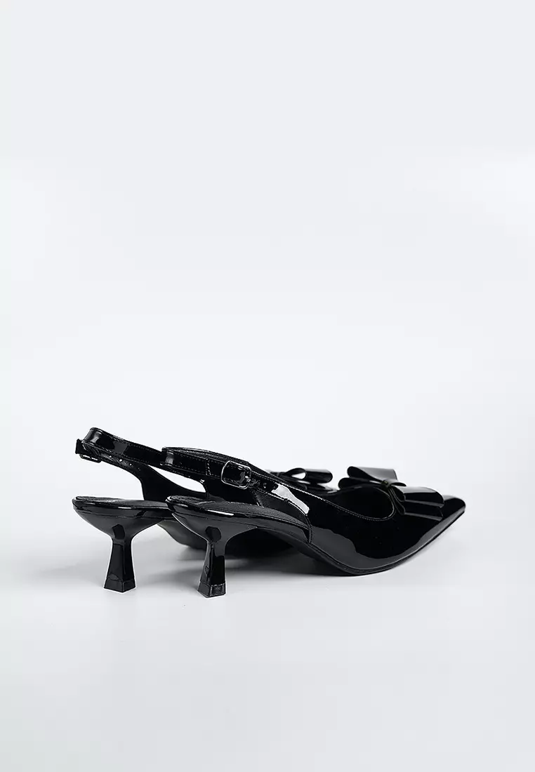 Winnie  Bow Flared Heels