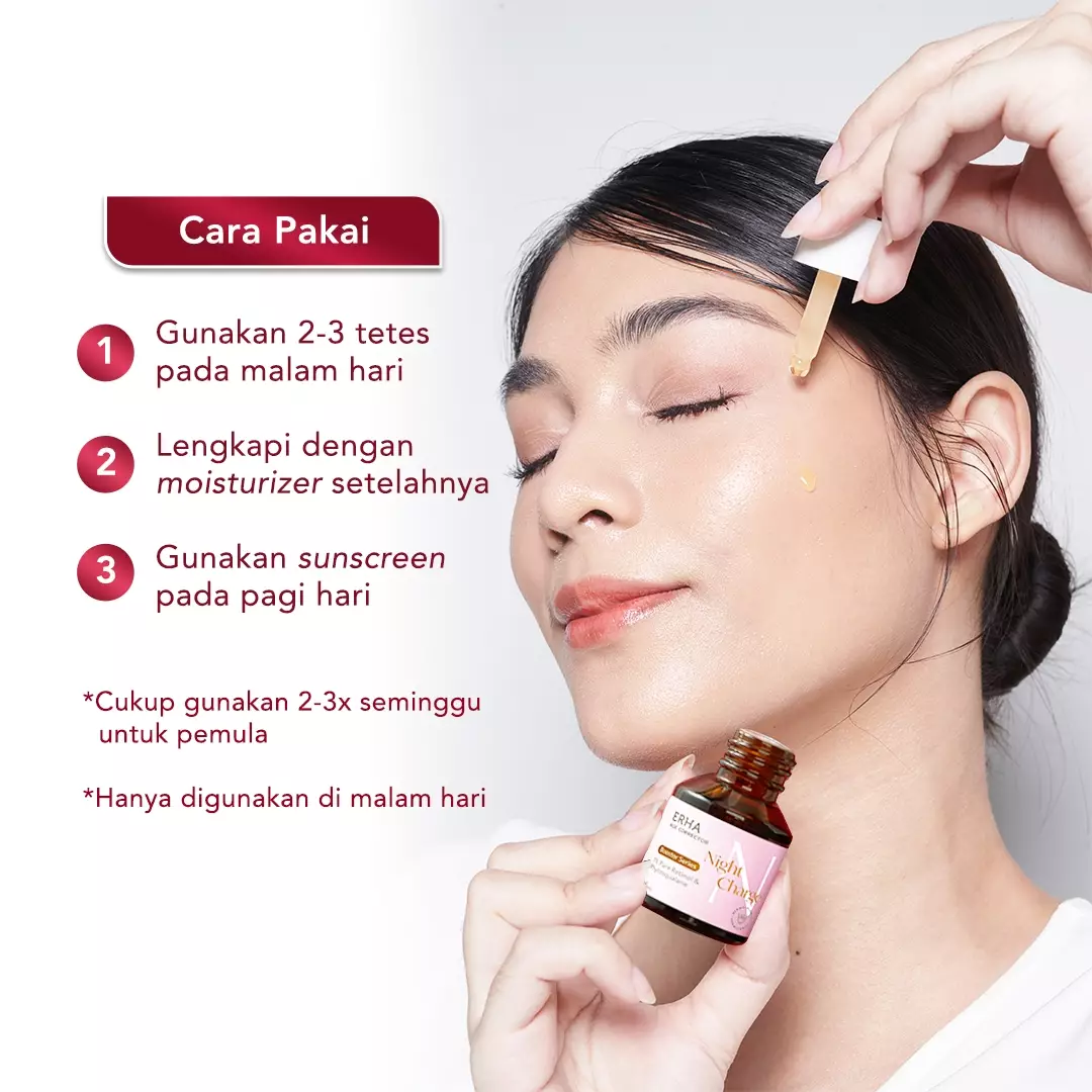 ERHA Age Corrector 1% Pure Retinol Night Charge Booster HYDRATING PURE RETINOL | Booster Awet Muda | Jojoba Oil | Phytosqualane | Melembabkan | Mengurangi Kerutan Garis Halus Keriput | Mencerahkan | Kencang Cerah Plumpy Glowing