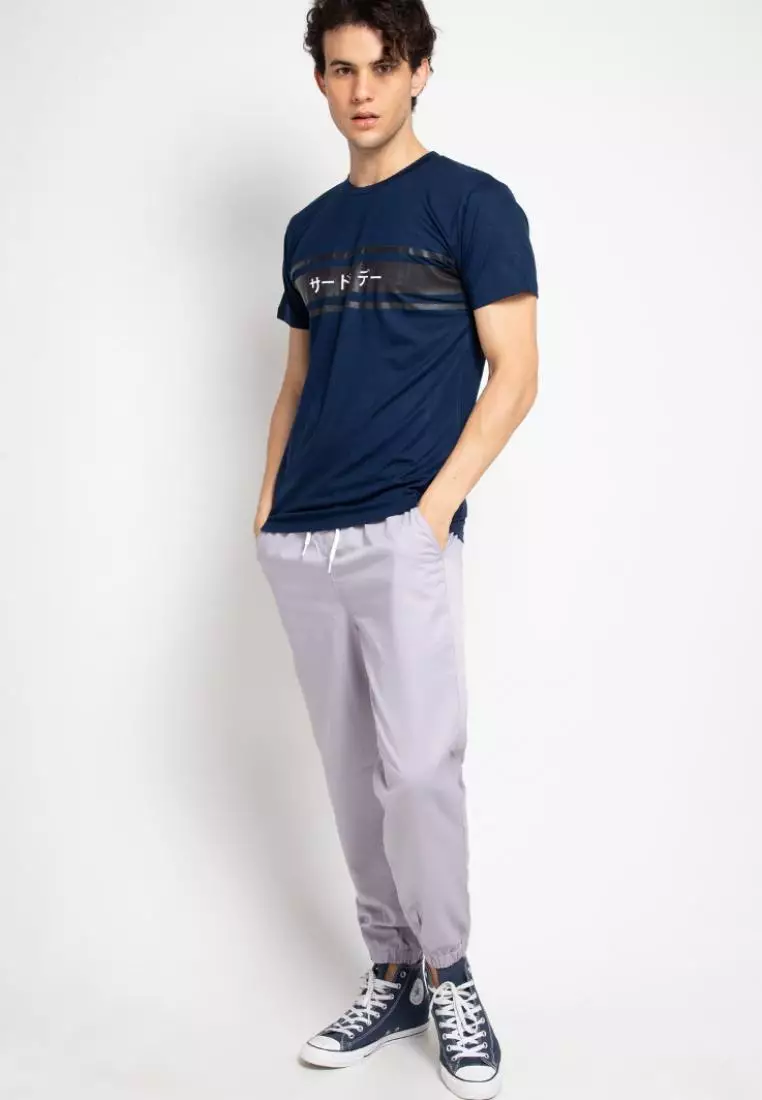 MTF14 3lines black nvy kaos pria