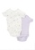 H&M white and purple and multi 2-Pack Short-Sleeved Bodysuits 242AFKA3EEF369GS_2