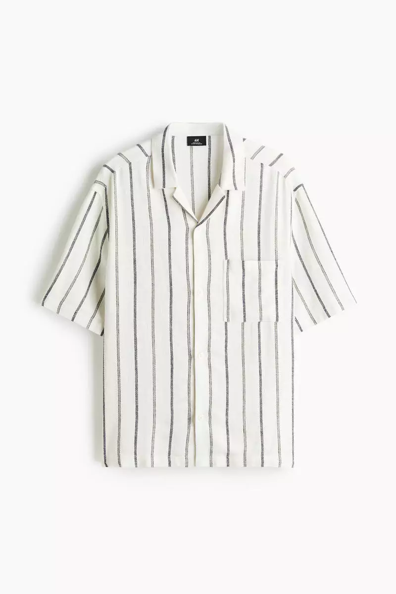 Regular Fit Linen-blend resort shirt