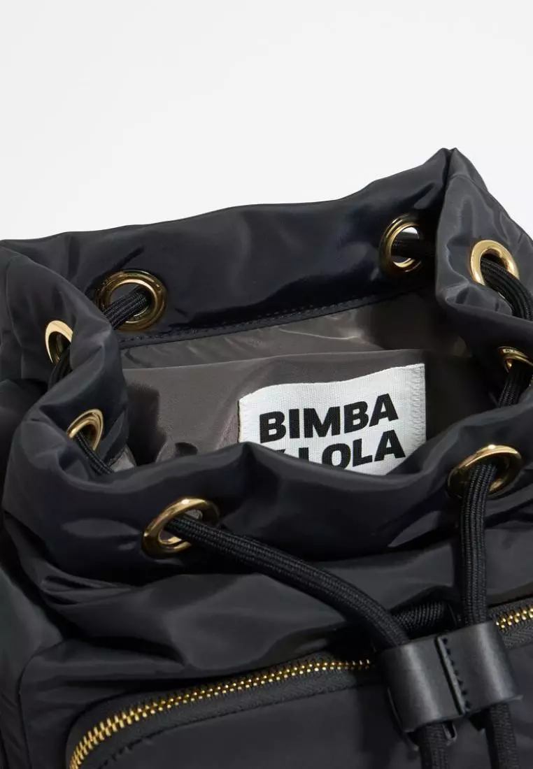 Bimba Y Lola Anthracite Nylon Multi Pocket Backpack