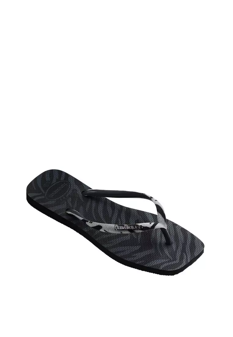 Havaianas Women Slim Square Velvet Black Flip Flops