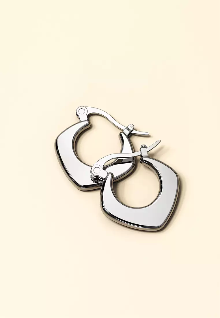 Sylvia White Gold Hoop Earrings