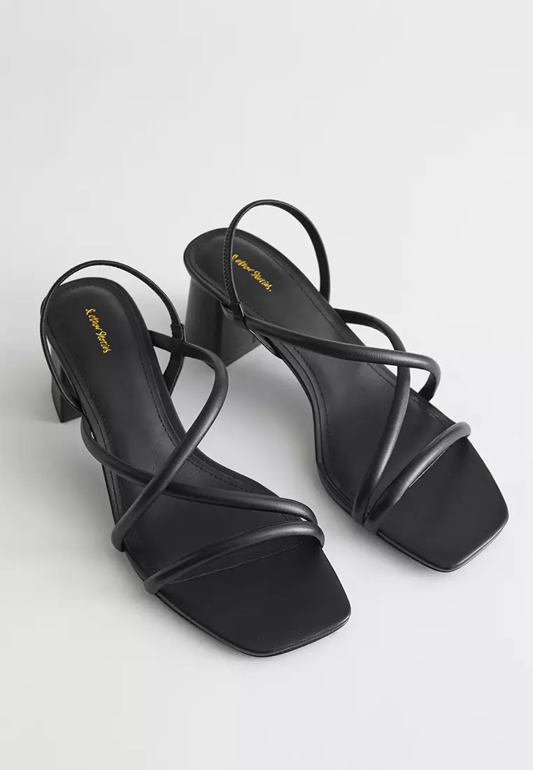 Chunky Strap Heeled Leather Sandals