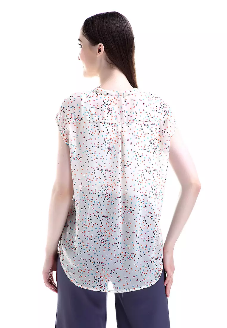 Beatrice Blouse Sleeveless Atasan Wanita Casual Quality Premium - Putih