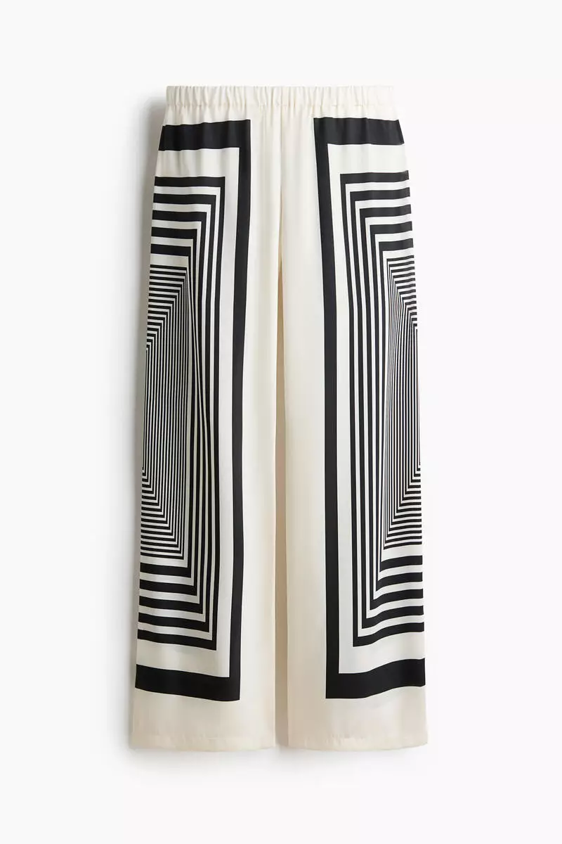 Wide satin trousers
