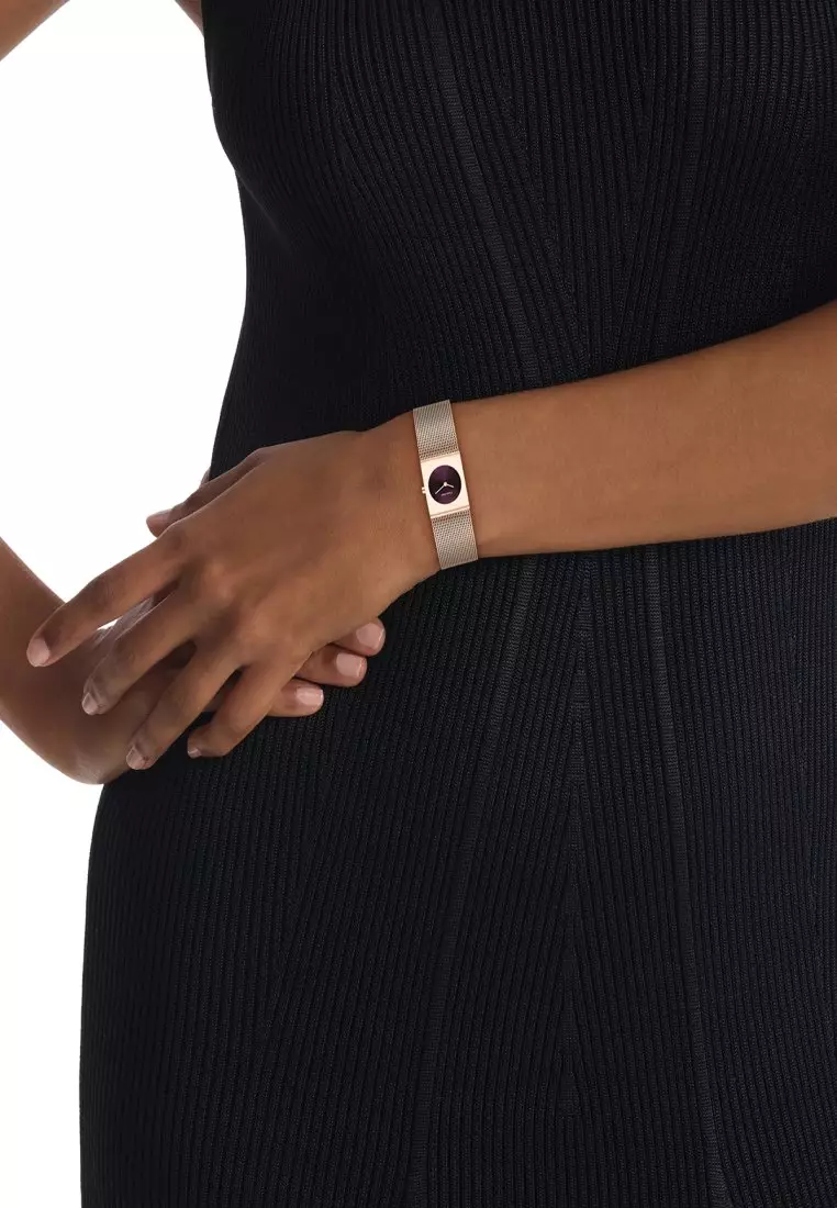 Women's Ionic Plated Rose Gold Steel Mesh Bracelet Watch - CK25100137