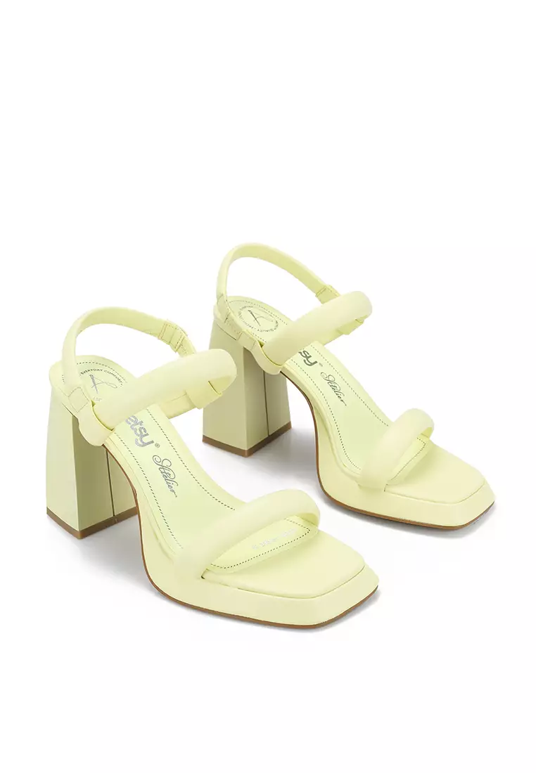 Light yellow hot sale block heels