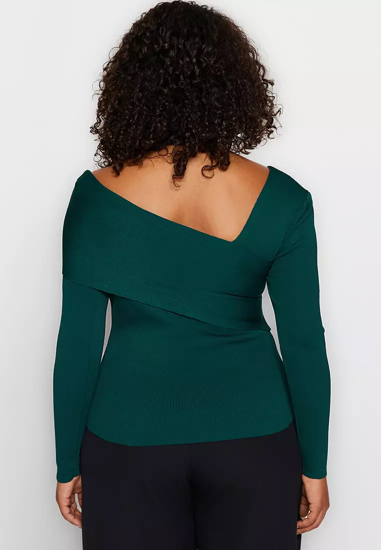 Plus Size Asymmetrical Knitwear Sweater