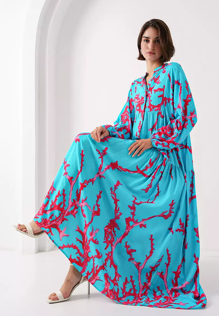 Modest Printed Maxi Dress