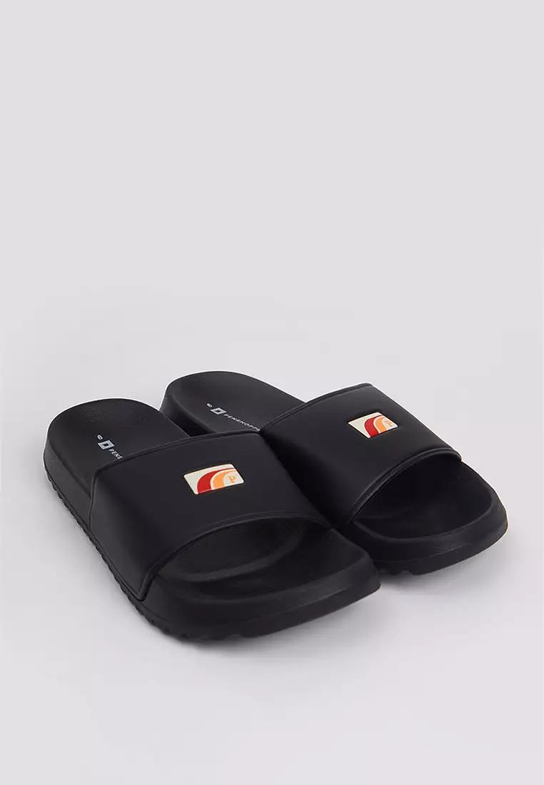 Discount on Penshoppe  shoes - SKU: Men's PU Leather Slides with Graphic Print