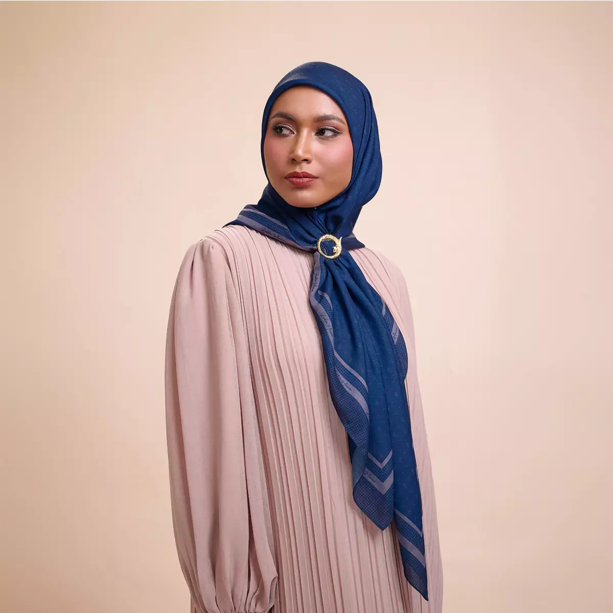 [FREE EXCLUSIVE BOX ] ZM Zaskia Mecca - Ukir Night Monogram Series Scarf Voal - Hijab Square Motif Kerudung Segi Empat