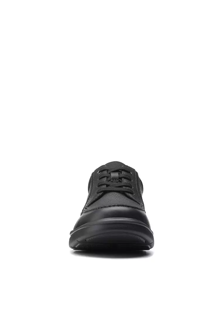 Mens Bradley Vibe Formal Shoes Black Tumbled Leather - Wide Fit