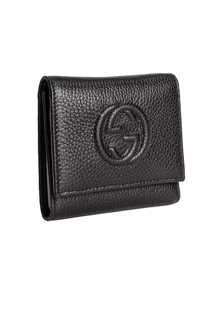 Buy Gucci Gucci Soho Small Leather Trifold Wallet Black 598207