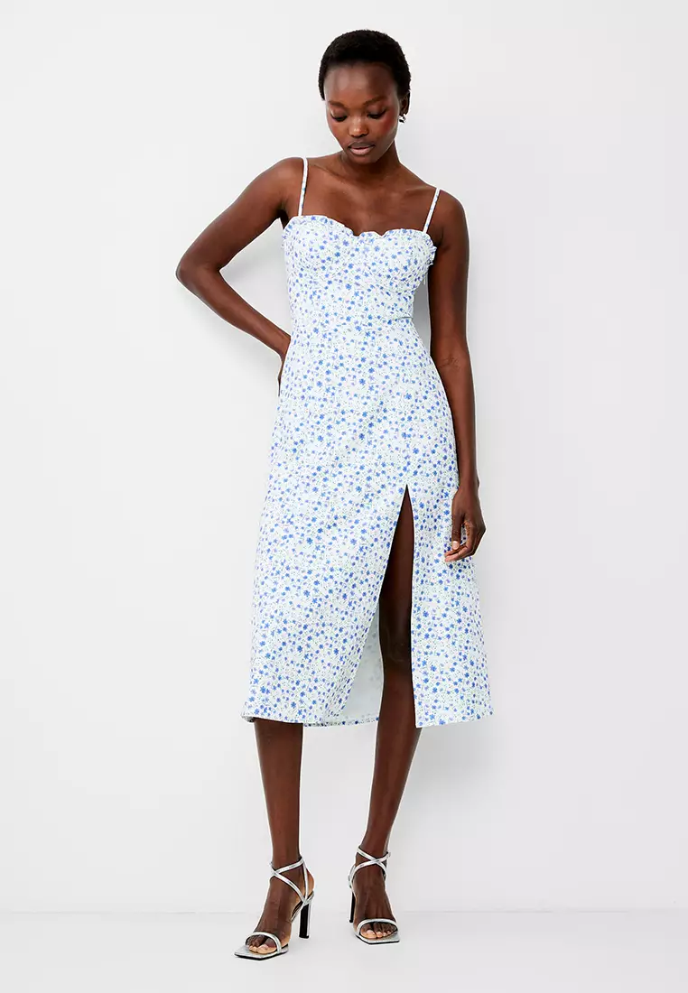 knee length dresses for ladies French Connection Echo Crepe Halterneck Midi Dress main image 1