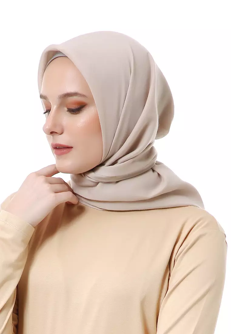 Vierra Jilbab Segiempat Paris Polos Premium Best Style - Mocca