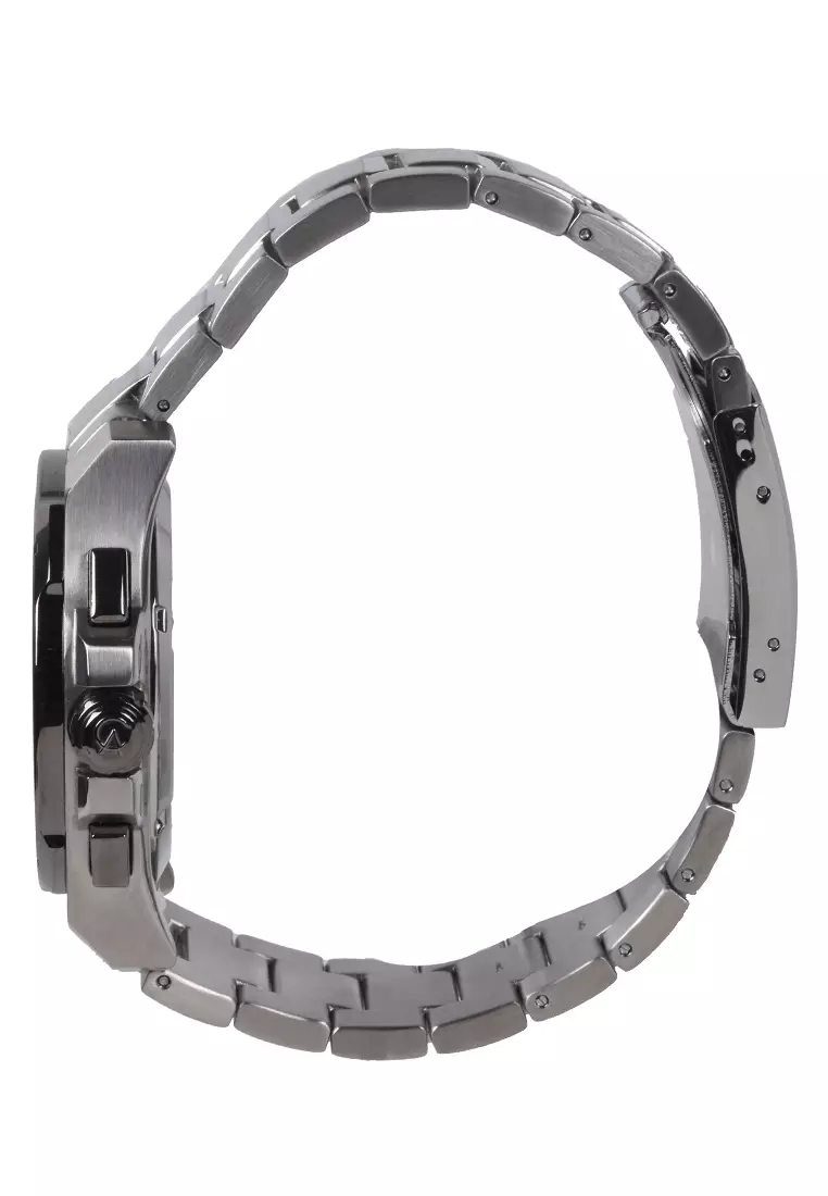 Alexandre Christie - Jam Tangan Chronograph Pria - Silver Black - Stainless Steel Bracelet - 6595 MCBTEBA