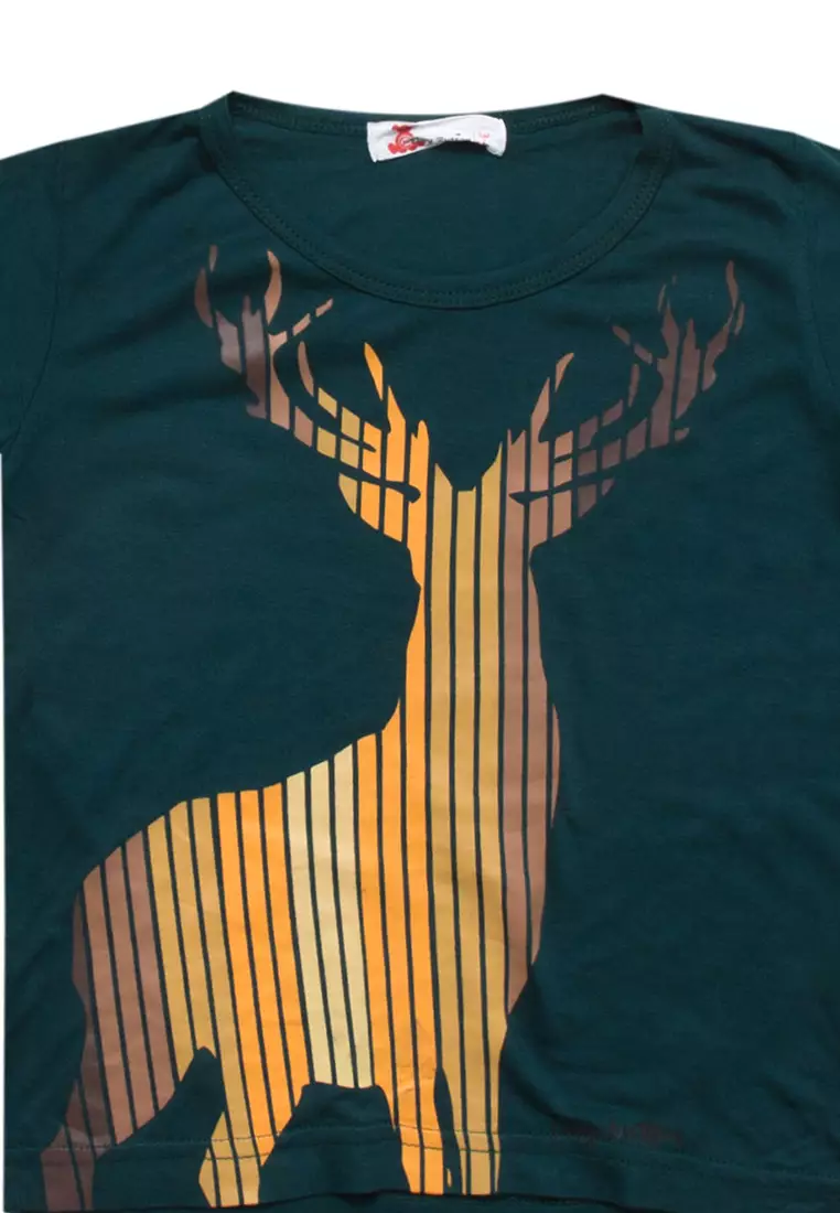 Boy Deer T shirt and Destroy Denim Long Pants