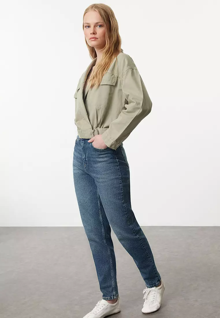 High Waist Slim Mom Jeans