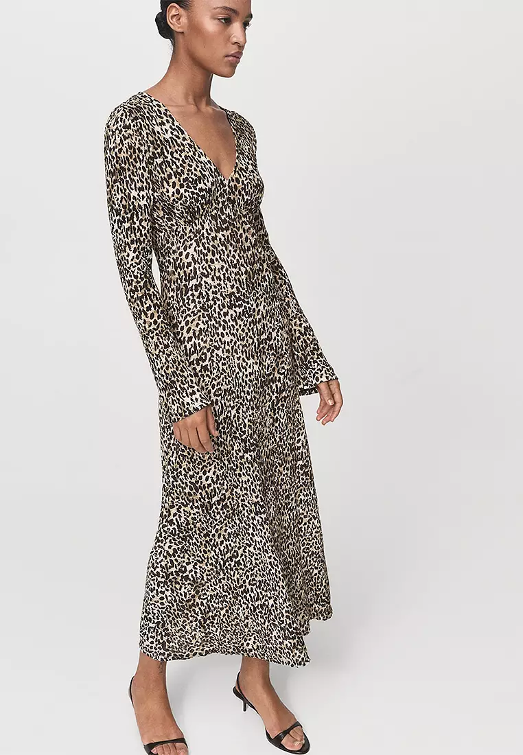 Printed V-Neck Dress