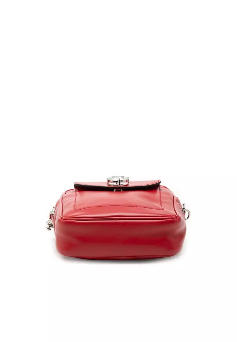 Pre-Loved Miu Miu Vitello Soft Crystal Embellished Solitaire Camera Bag