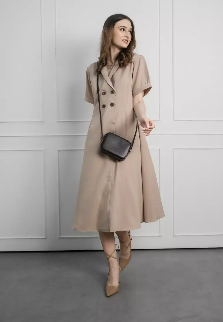 Urban Exchange Verita Khaki Dress - Midi Dress Gaun Wanita