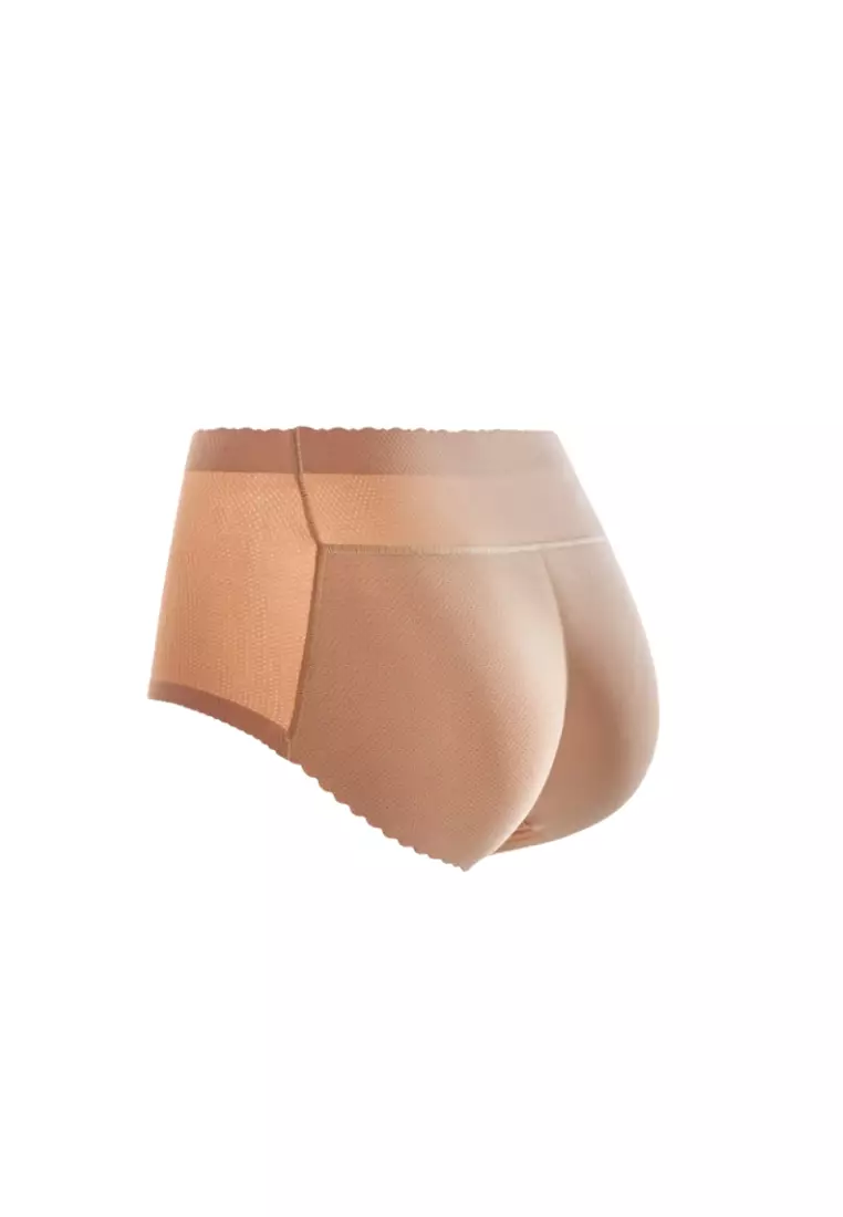 Kalene Butt Lifter Mid Rise Panties Seamless Padded Underwear Hip Pads Enhancer Panty in Nude