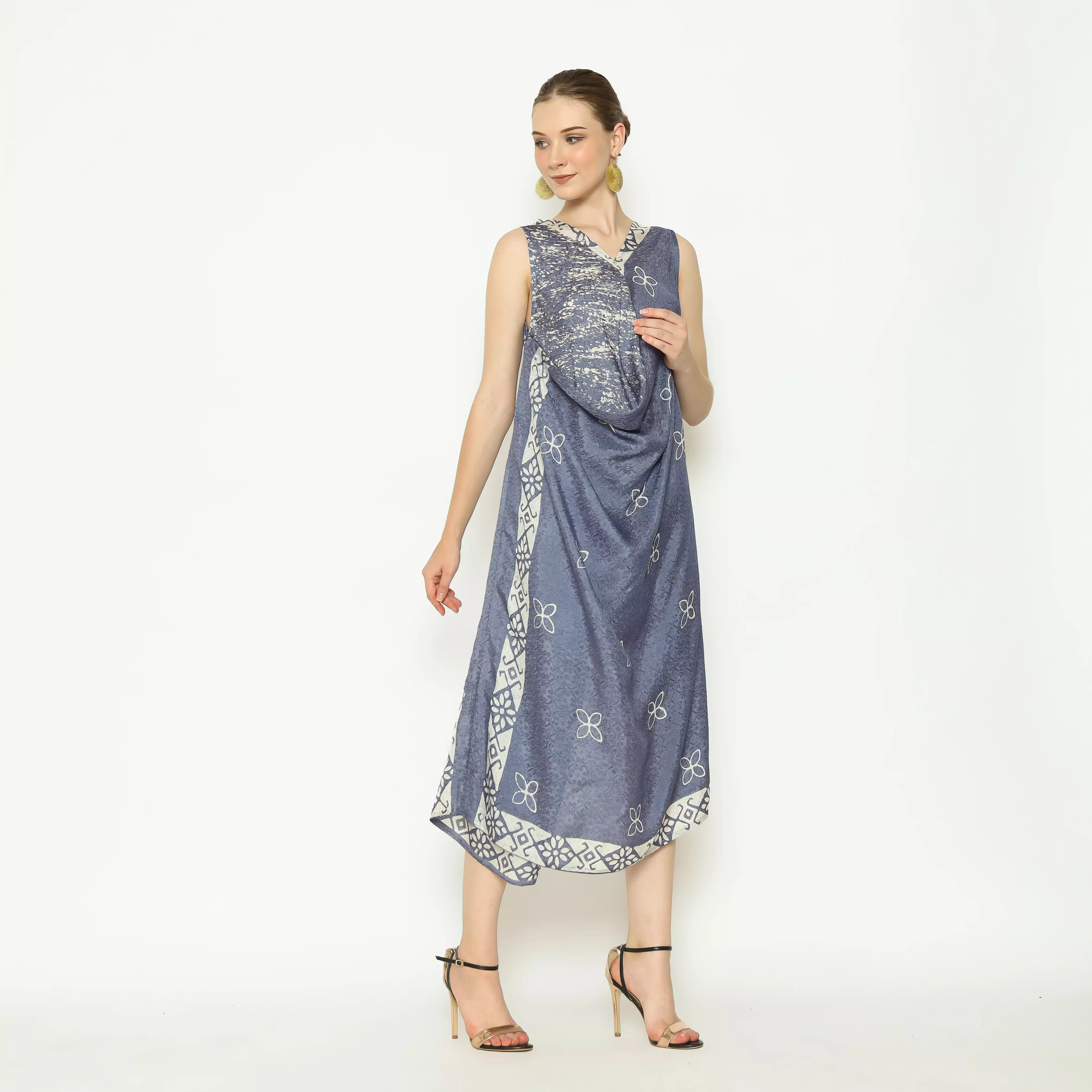 Rinjanie Batik - Dress Kait 4 - Dress Batik Modern - Dress Awan Bersahaja - Outfit Natal