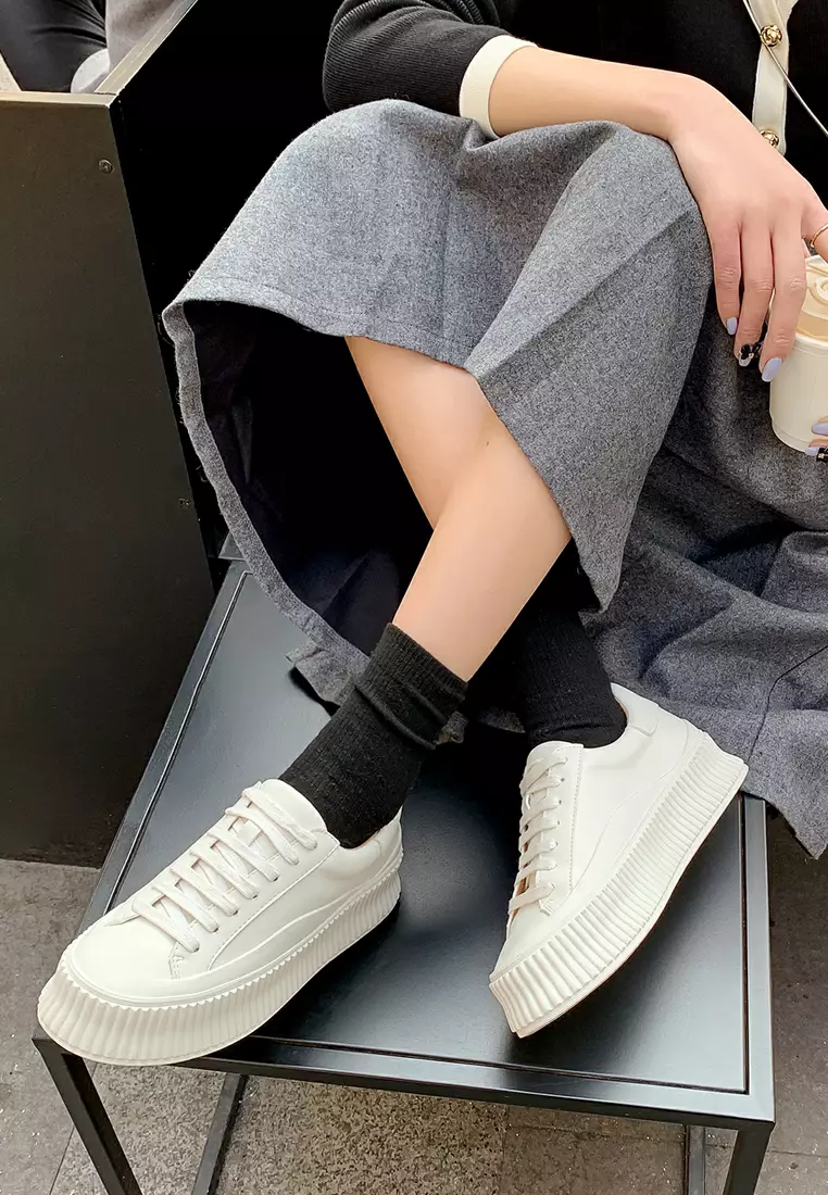 Buy Twenty Eight Shoes Leather Platform Lace Up Sneakers TLD608-1