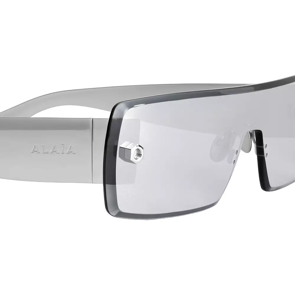 Narrow Mask Sunglasses Silver